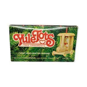 Vintage 1979 Yule Tots Wooden Ornaments